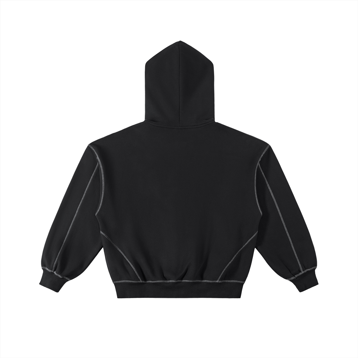 Contrast-Stitched Boxy Zip Up