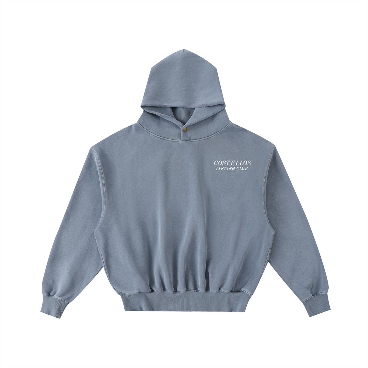 Embroidered Frayed Enzyme Washed Fleece Hoodie