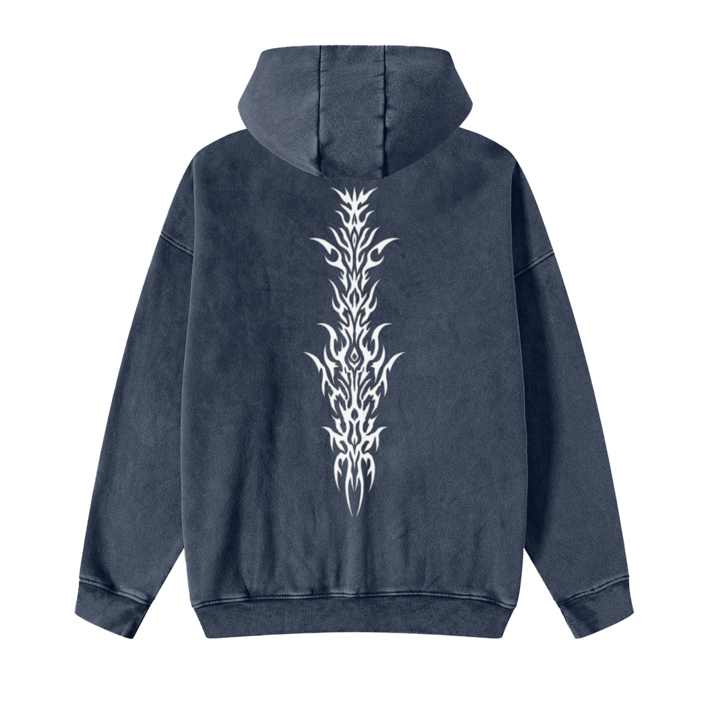 2NICHE Signature Snow washed Zip-through Hoodie