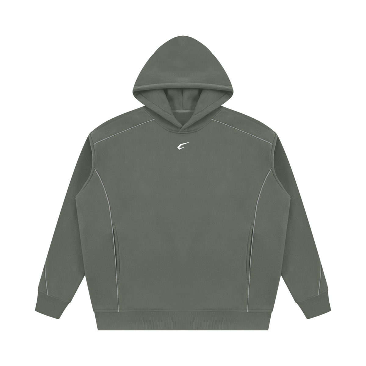 Oversized Piped Fleece Hoodie