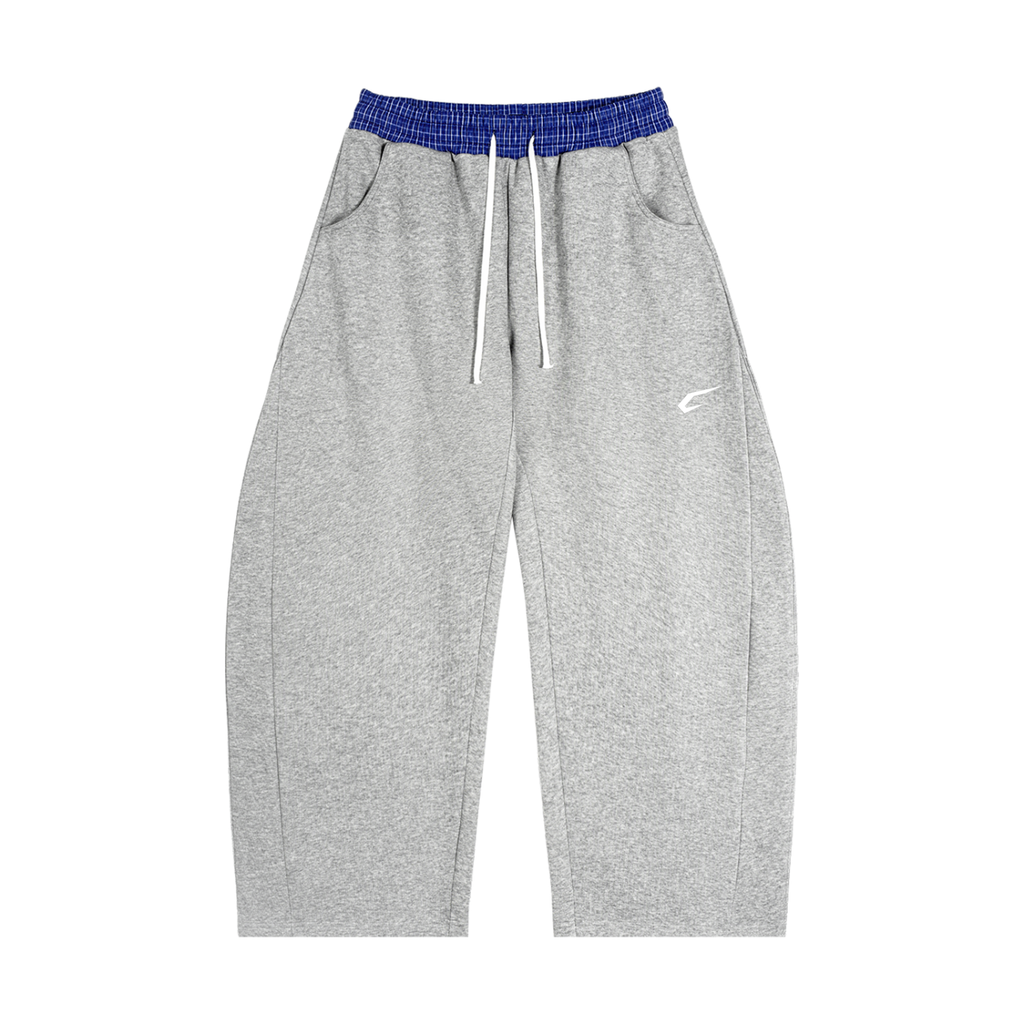 Boxy Plaid Grey Tracksuit Set Sweatpants