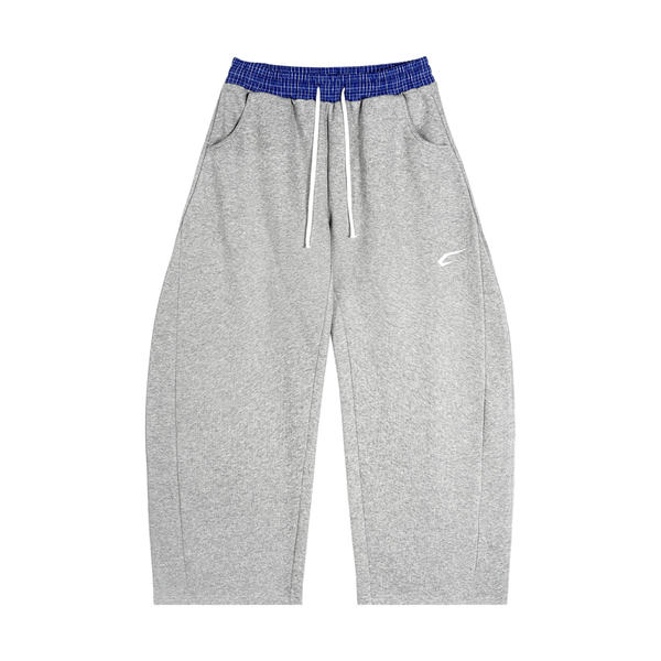 Boxy Plaid Grey Tracksuit Set Sweatpants