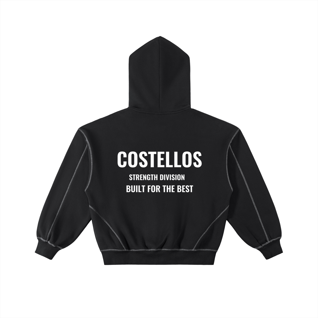 Costello's Contrast-Stitched Boxy Fleece Zip Hoodie