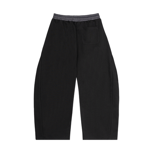 Boxy Plaid Black Tracksuit Set Sweatpants