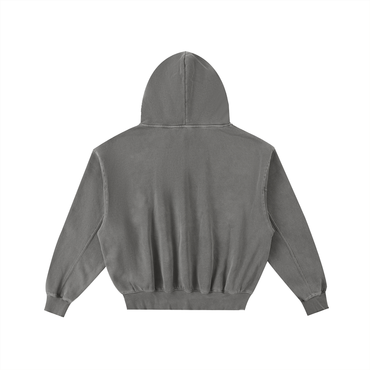 Embroidered Frayed Enzyme Washed Fleece Hoodie