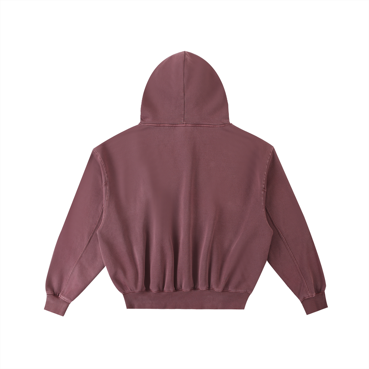 Embroidered Frayed Enzyme Washed Fleece Hoodie