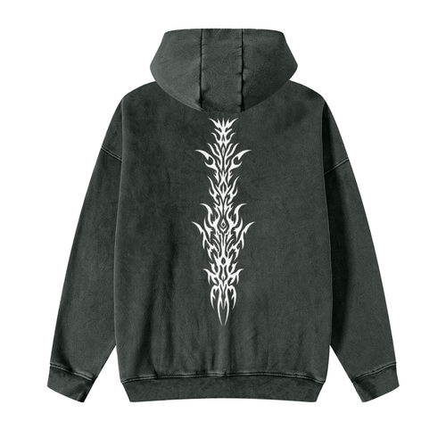 2NICHE Signature Snow washed Zip-through Hoodie