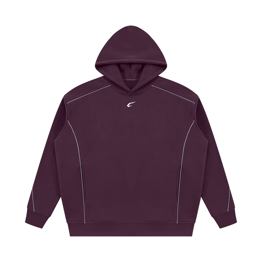 Oversized Piped Fleece Hoodie