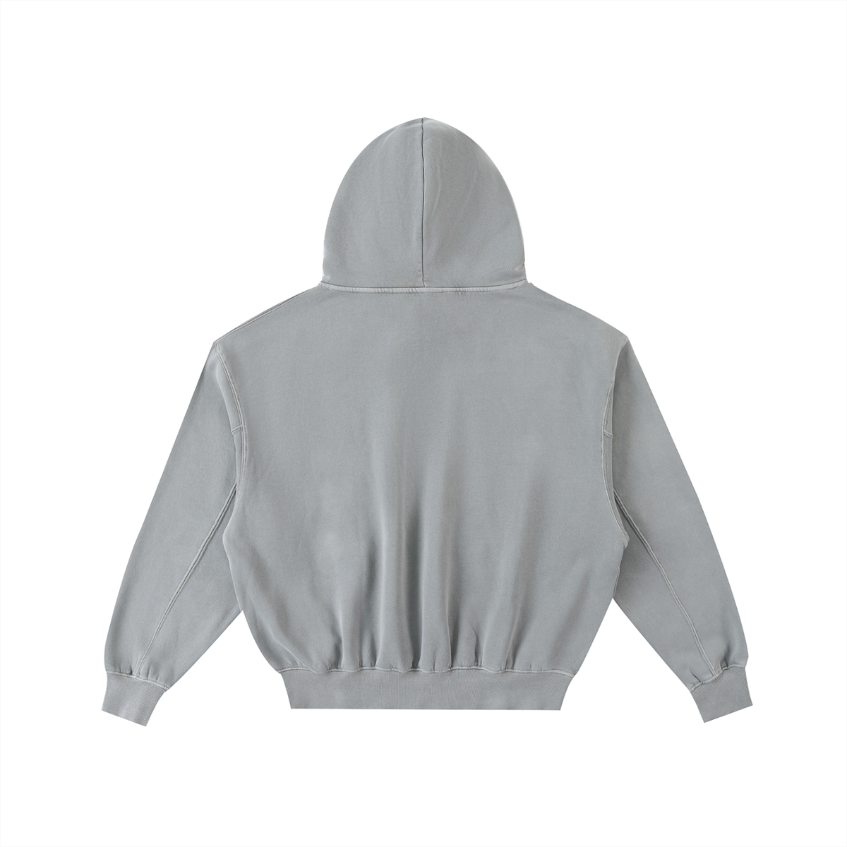Embroidered Frayed Enzyme Washed Fleece Hoodie