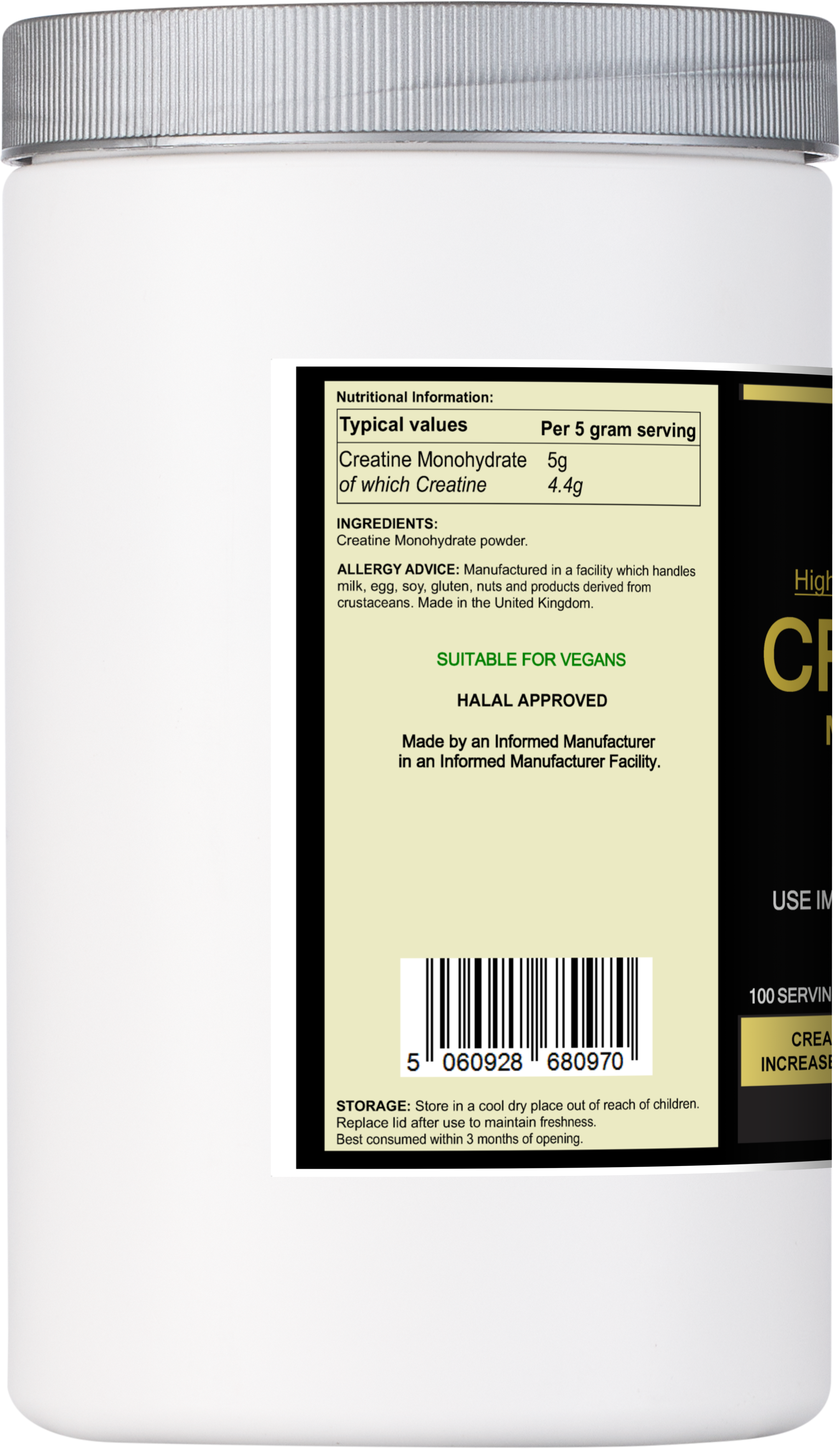 Creatine Monohydrate 100 - 5g Servings