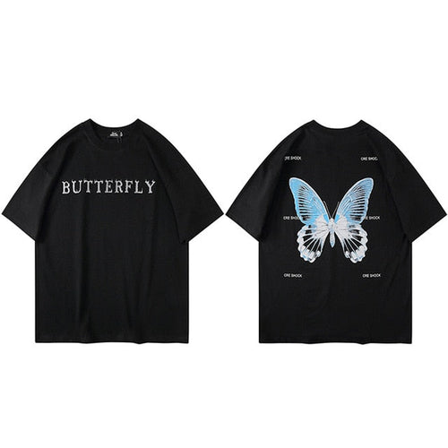 Butterfly Print Oversize Streetwear T-Shirt