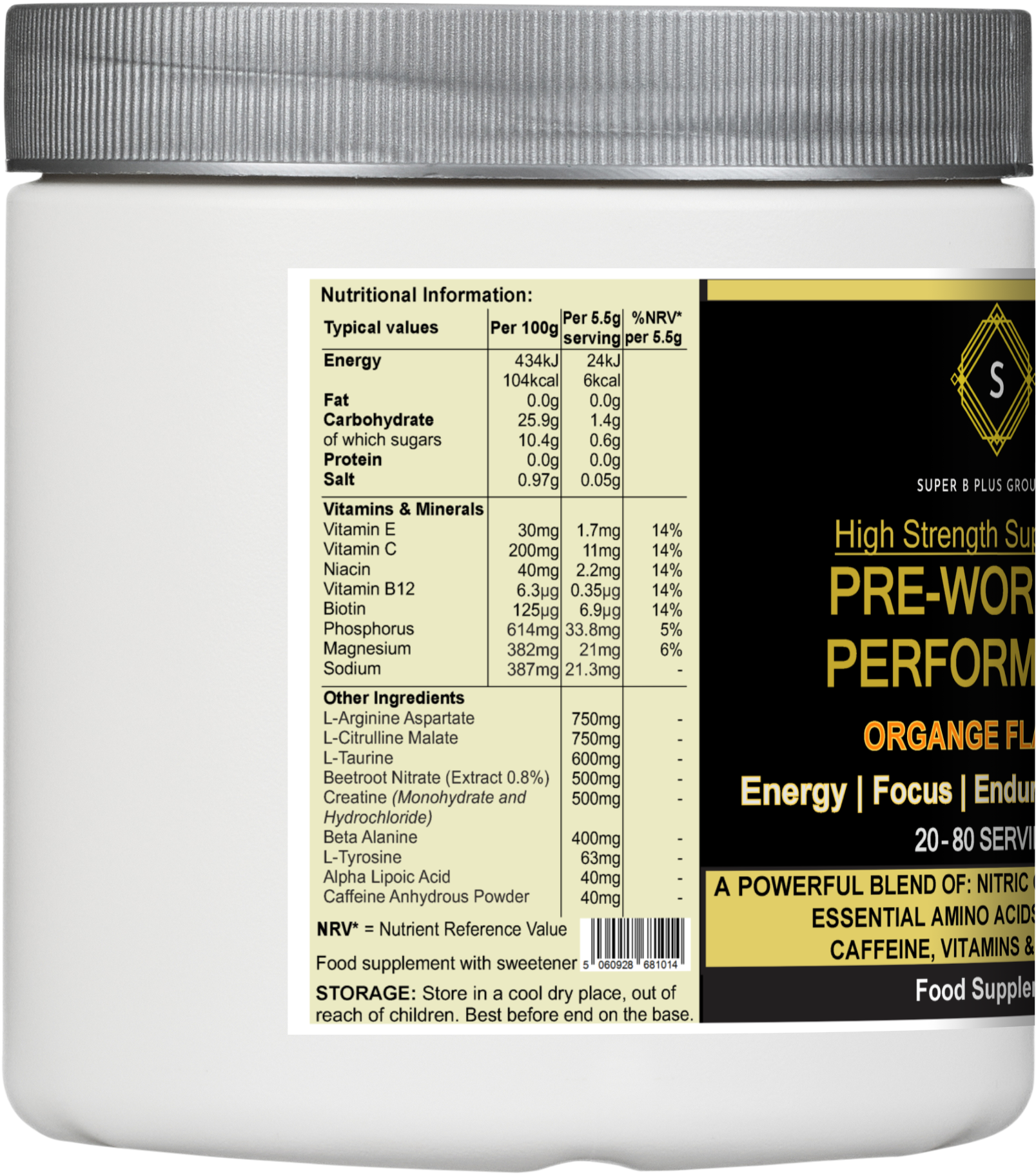 PRE-WORKOUT PERFORMANCE - 20 - 80 Servings