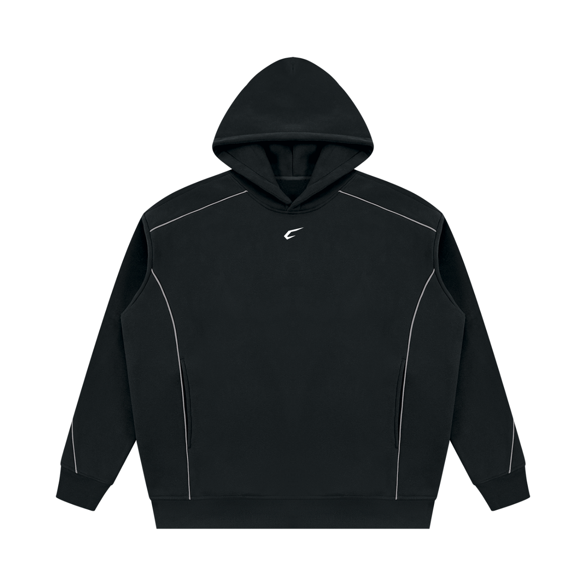 Oversized Piped Fleece Hoodie