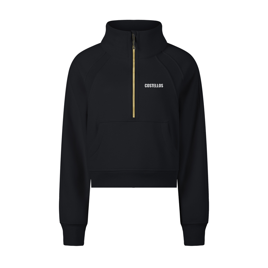 Costello's Women's Cropped Half-Zip Drop Shoulder Sweatshirt
