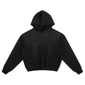 Embroidered All Black Boxy Hoodie