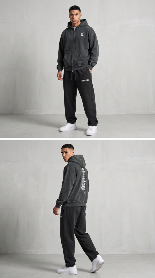 2NICHE Signature Snow washed Zip-through Hoodie
