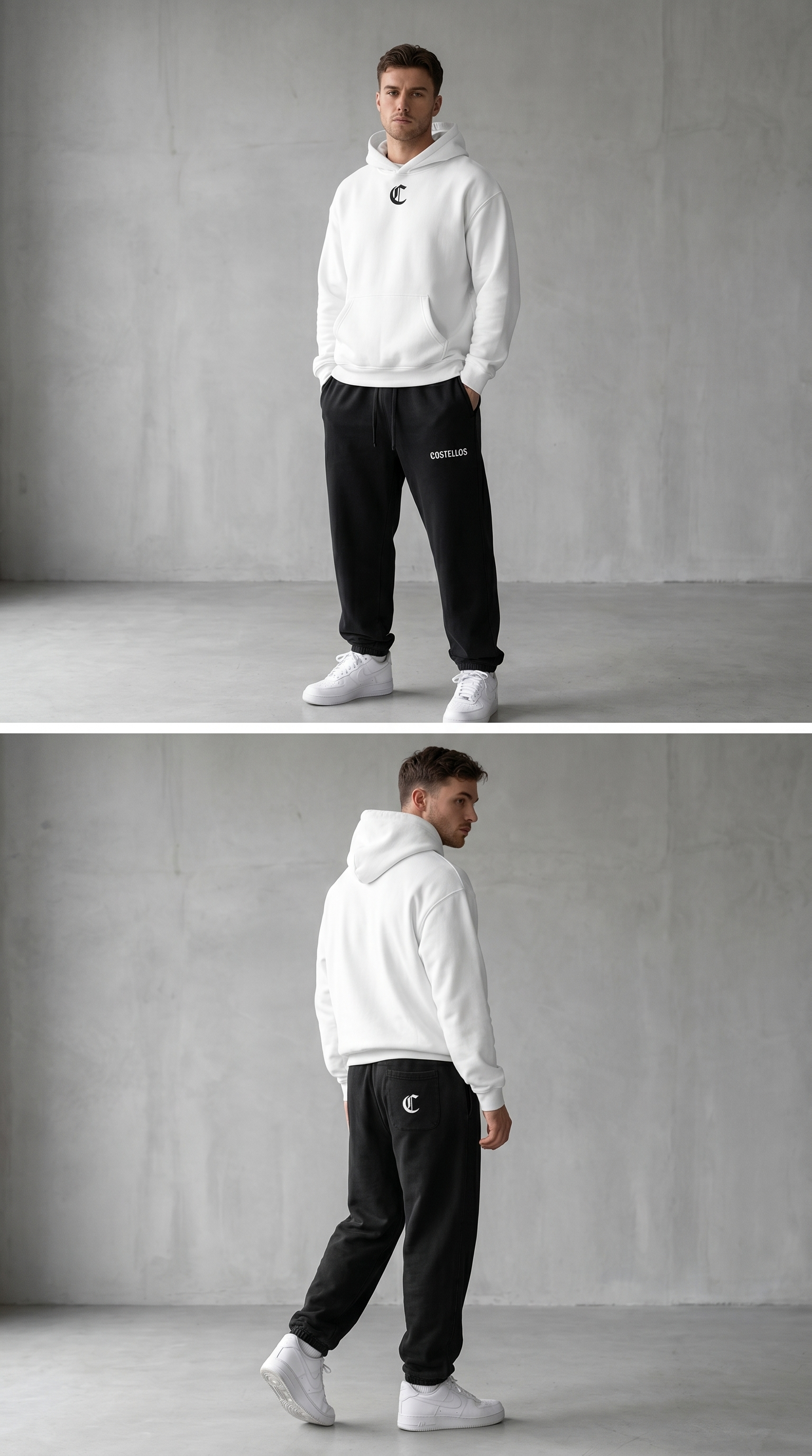 Men's Simple Oversized Fleeced Hoodie