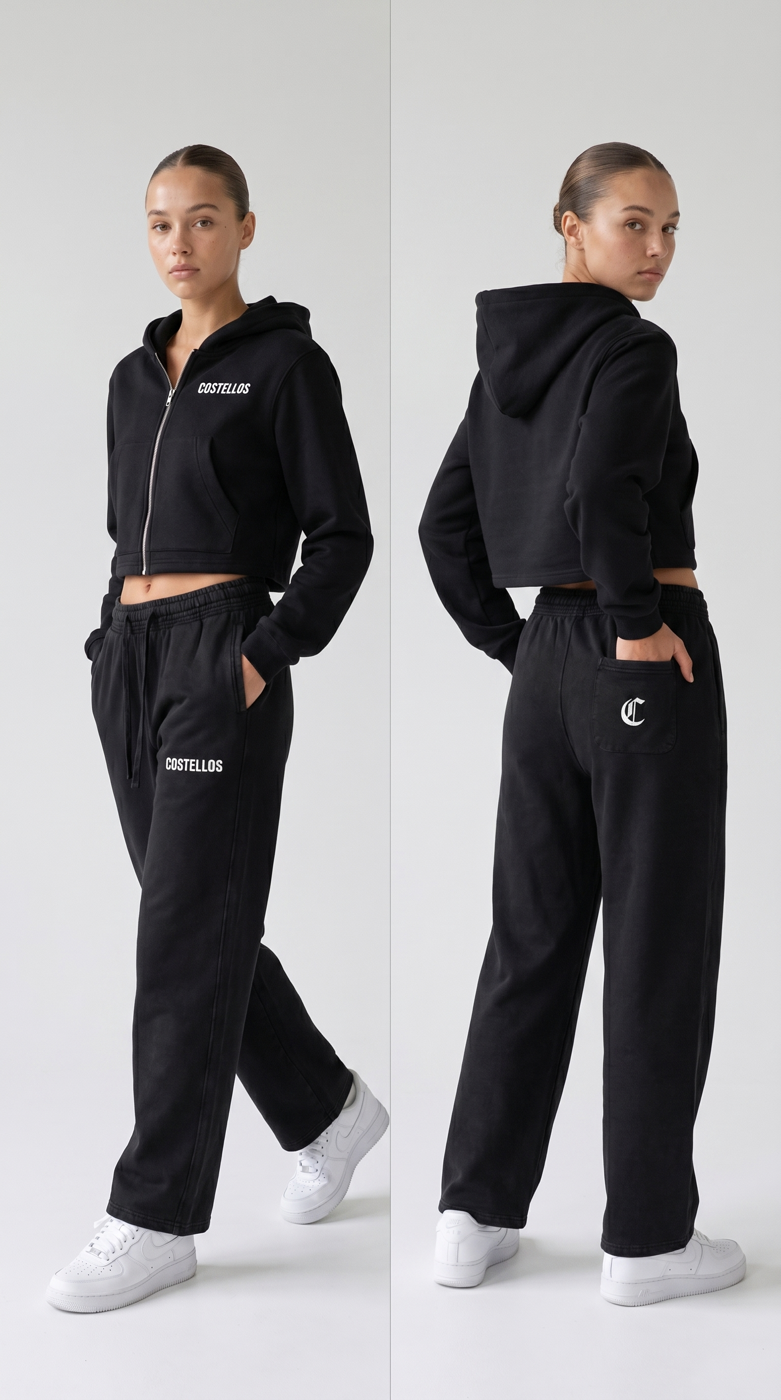 Women's Cropped Zip-Up Hoodie