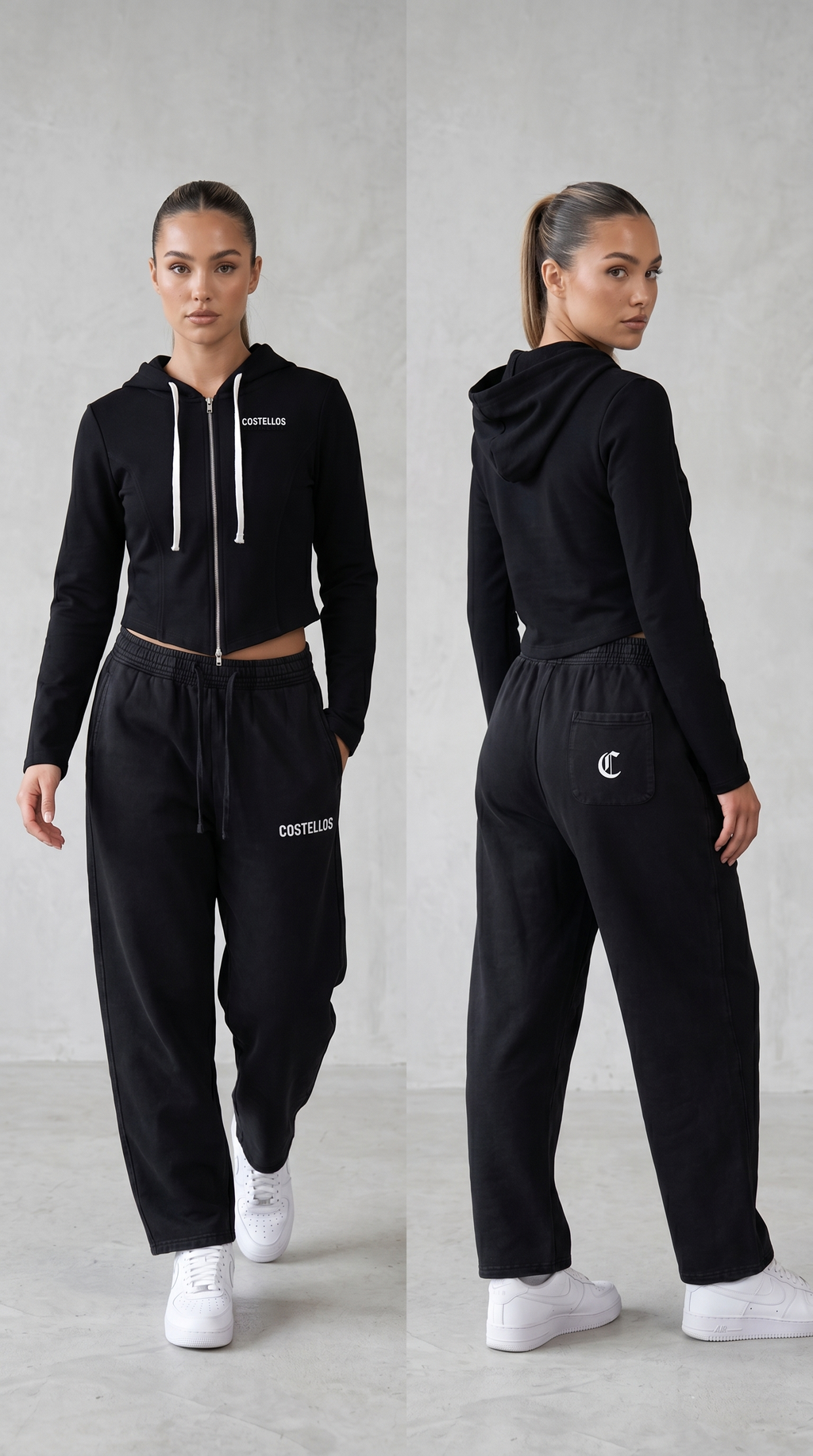 Women's Slim Cropped Full Zip Hoodie