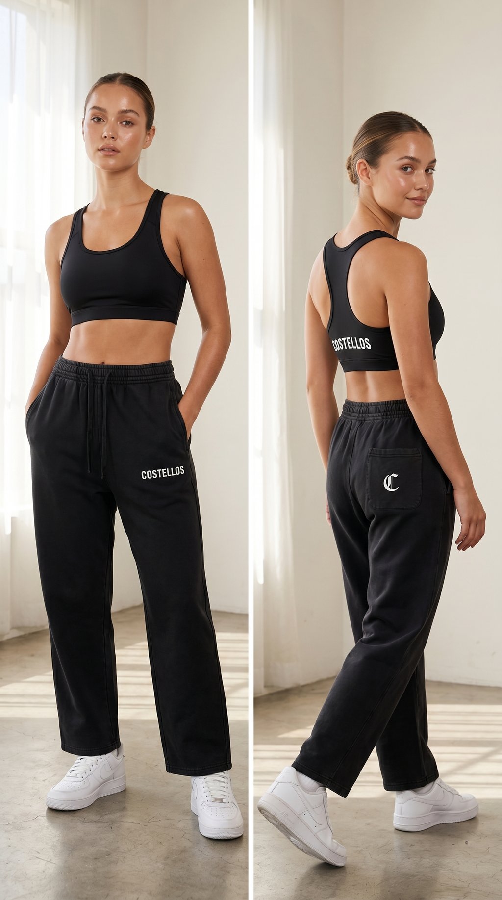 Women's Cropped Sports Bra Black