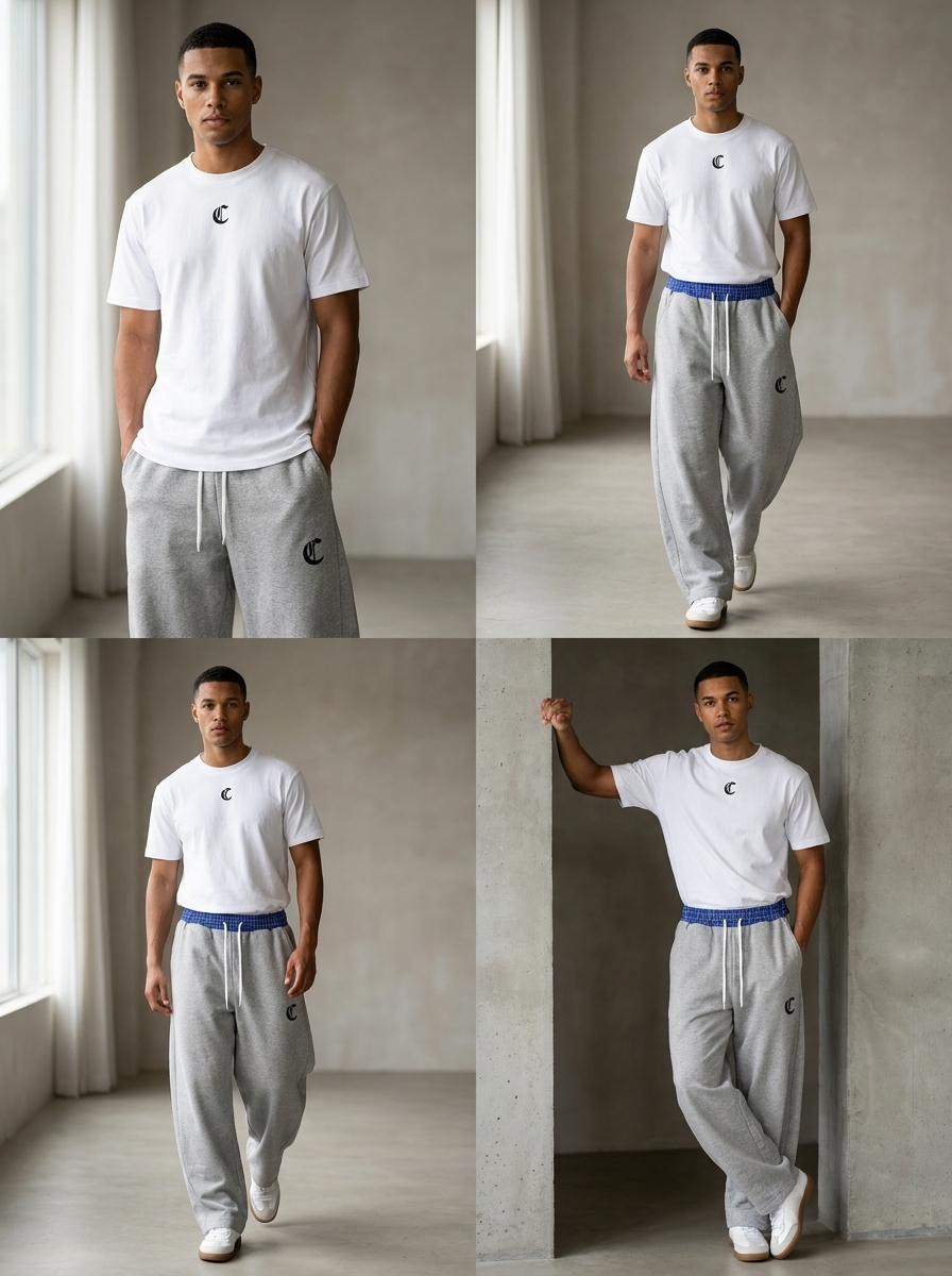 Costello's Plaid Waistband Barrel Sweatpants