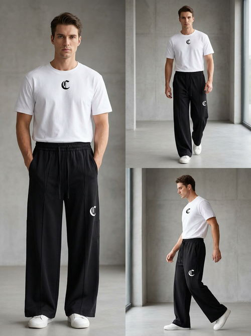 Costello's Heavyweight Wide Leg Panel Sweatpants