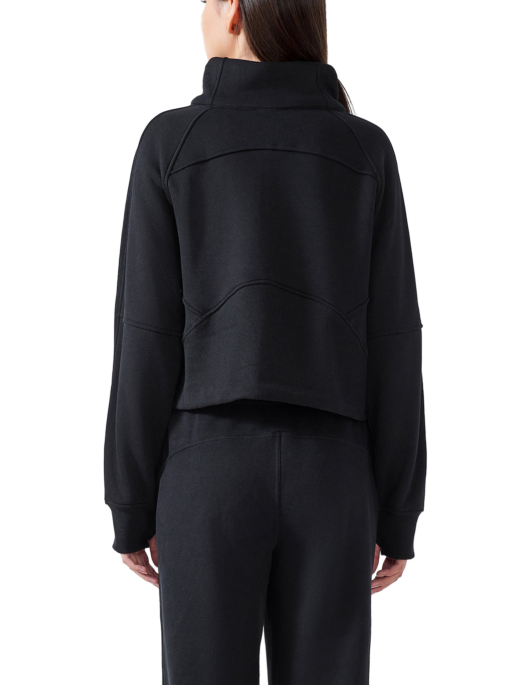 Costello's Women's Cropped Half-Zip Drop Shoulder Sweatshirt